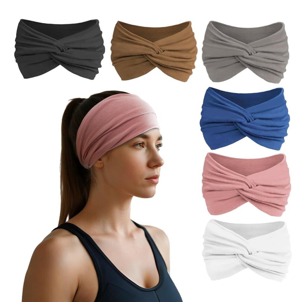 Women Headbands Soft Stretchy Wide Hair Bands for Sports Yoga Workout - Picture 1 of 6